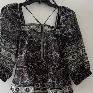 Sea New York Black and White Floral Blouse